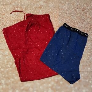 Tommy Hilfiger Mens Pajama Bottoms & Boxer Red and Blue XL